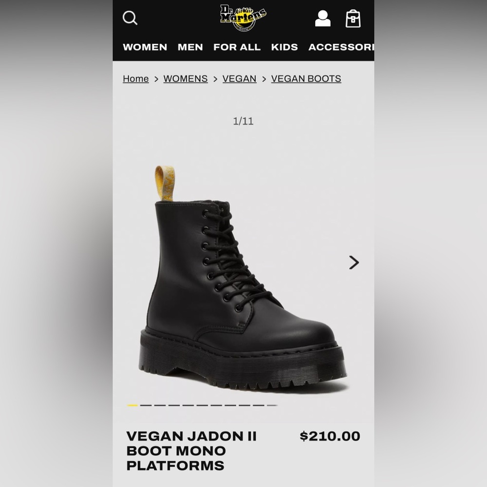 W size 8 Doc Martens VEGAN JADON II BOOT MONO PLATFORMS
